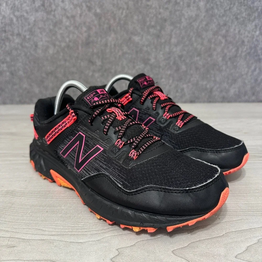 New Balance 410v6 Trail Running Shoes Womens Size 10 Black Pink All Terrain Mesh